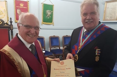 Celebrating 50 years in Royal Arch Masonry for EComp R Graham Inskip, PGStB