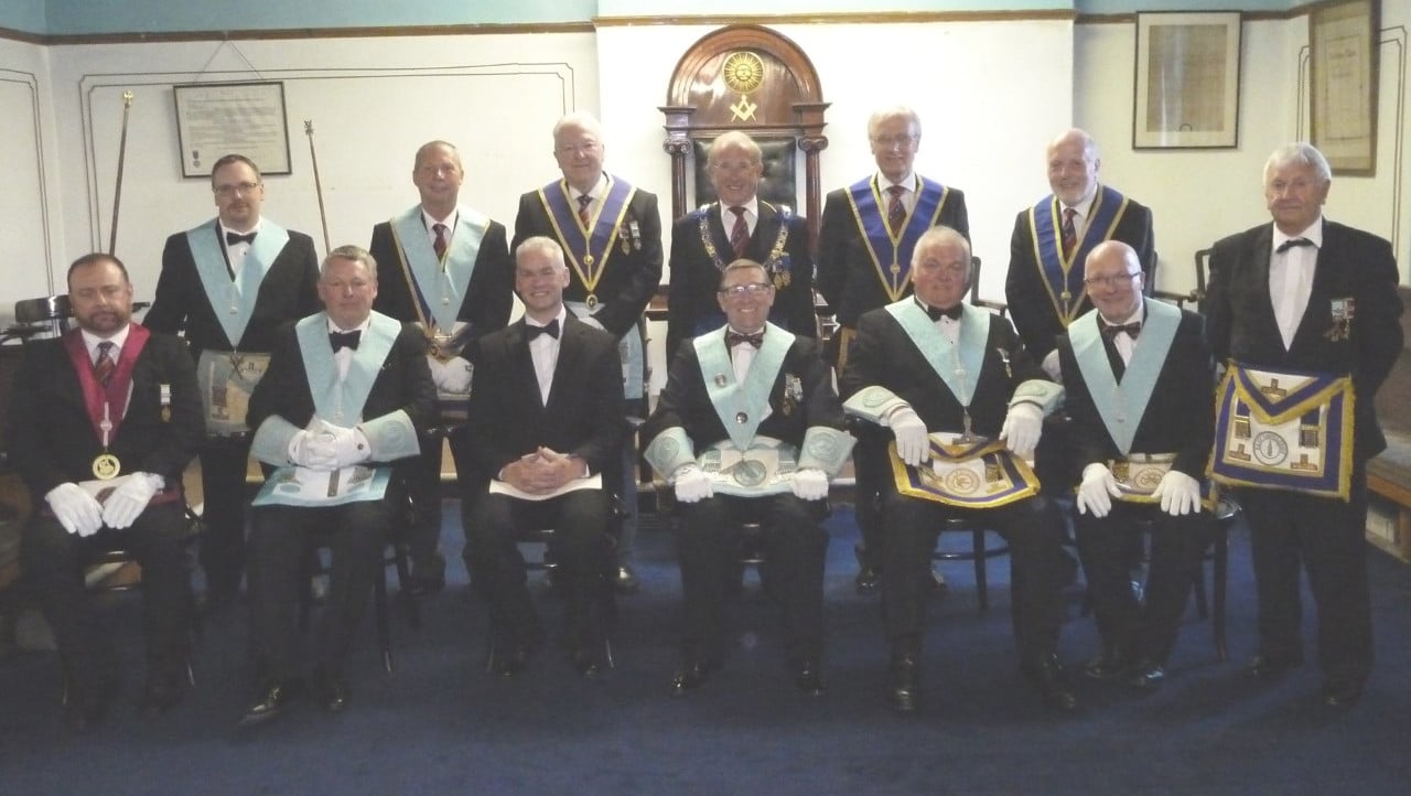 Brethren who answered WBro Alan Butterworth’s ‘call for help’ at Roclyffe Lodge.