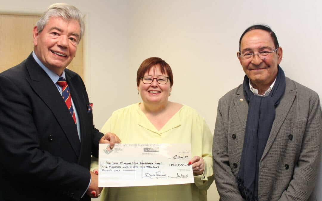 Freemasons Donate to the We Love Manchester Emergency Appeal