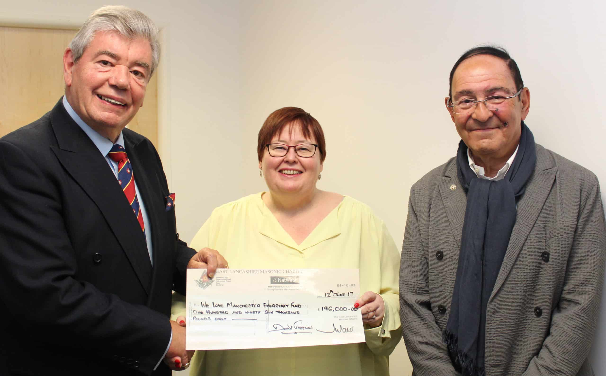 Freemasons Donate to the We Love Manchester Emergency Appeal