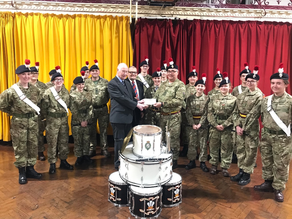 Cheque Presentation to Corps of Drums Detachment of Manchester Army Cadets