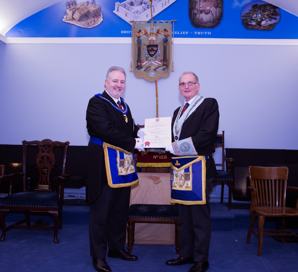 WBro David C. H. Brown Celebrates 50 Years as a Mason