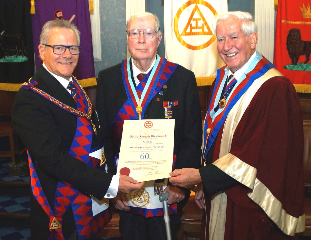 Philip Westwood Celebrates 60 Years in the Royal Arch at Waverley Chapter No 1322