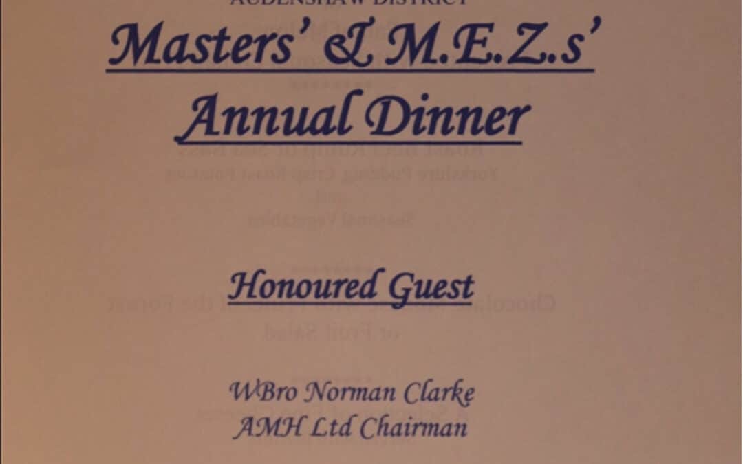The Audenshaw District Masters’ and First Principals’ Annual Dinner