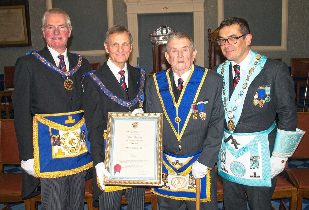 Celebrating the 60th Anniversary of WBro Alan Mansley at Milton Lodge No 1144