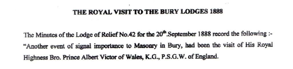 Royal Visit to Bury Lodges in 1888