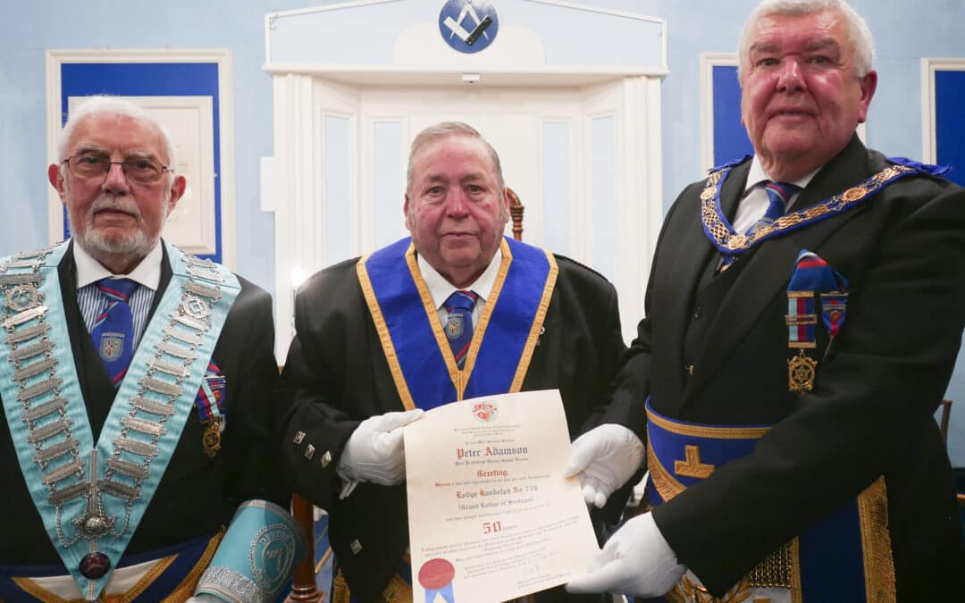 Celebrating WBro Peter Adamson’s 50 Years in Freemasonry