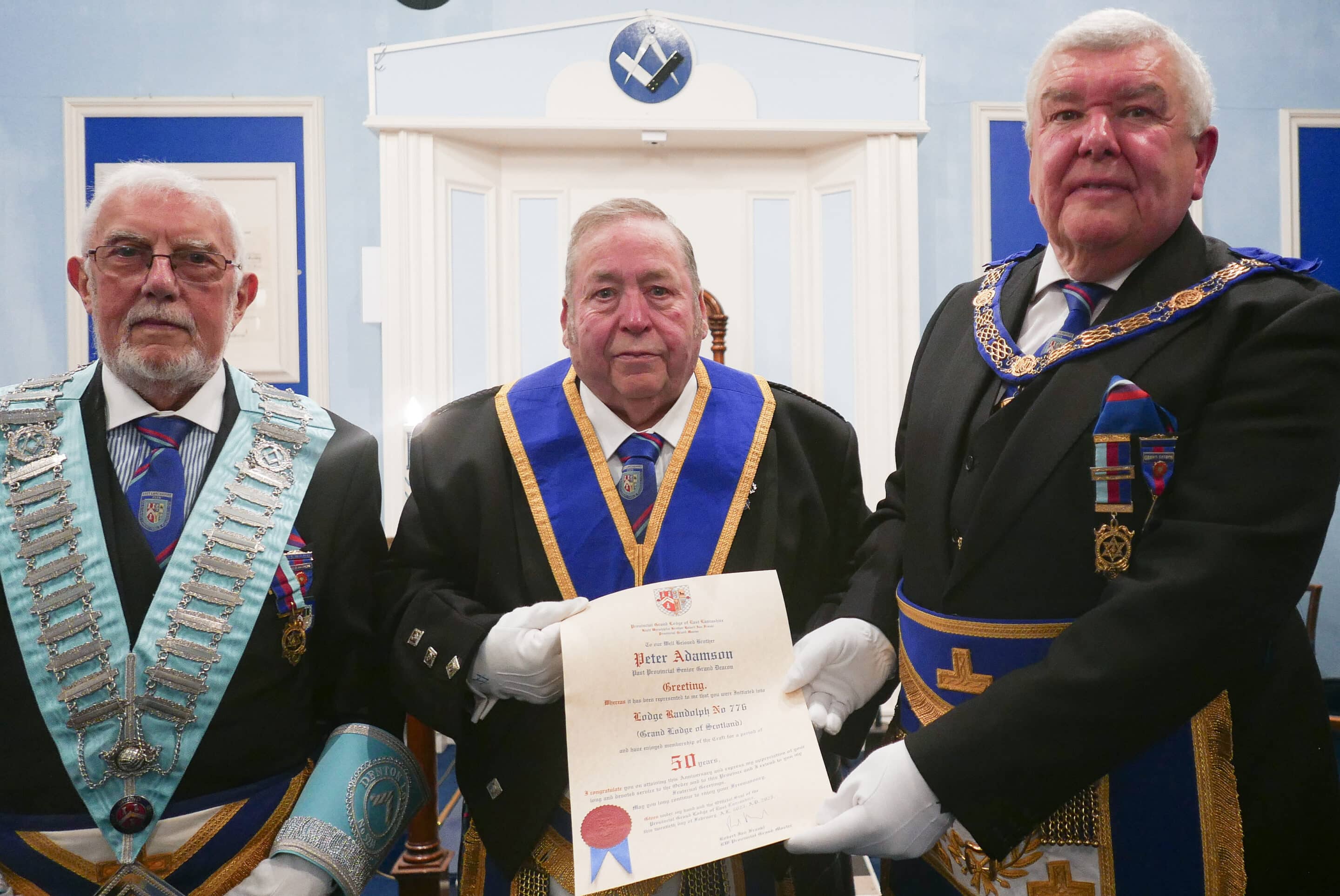 Celebrating WBro Peter Adamson’s 50 Years in Freemasonry