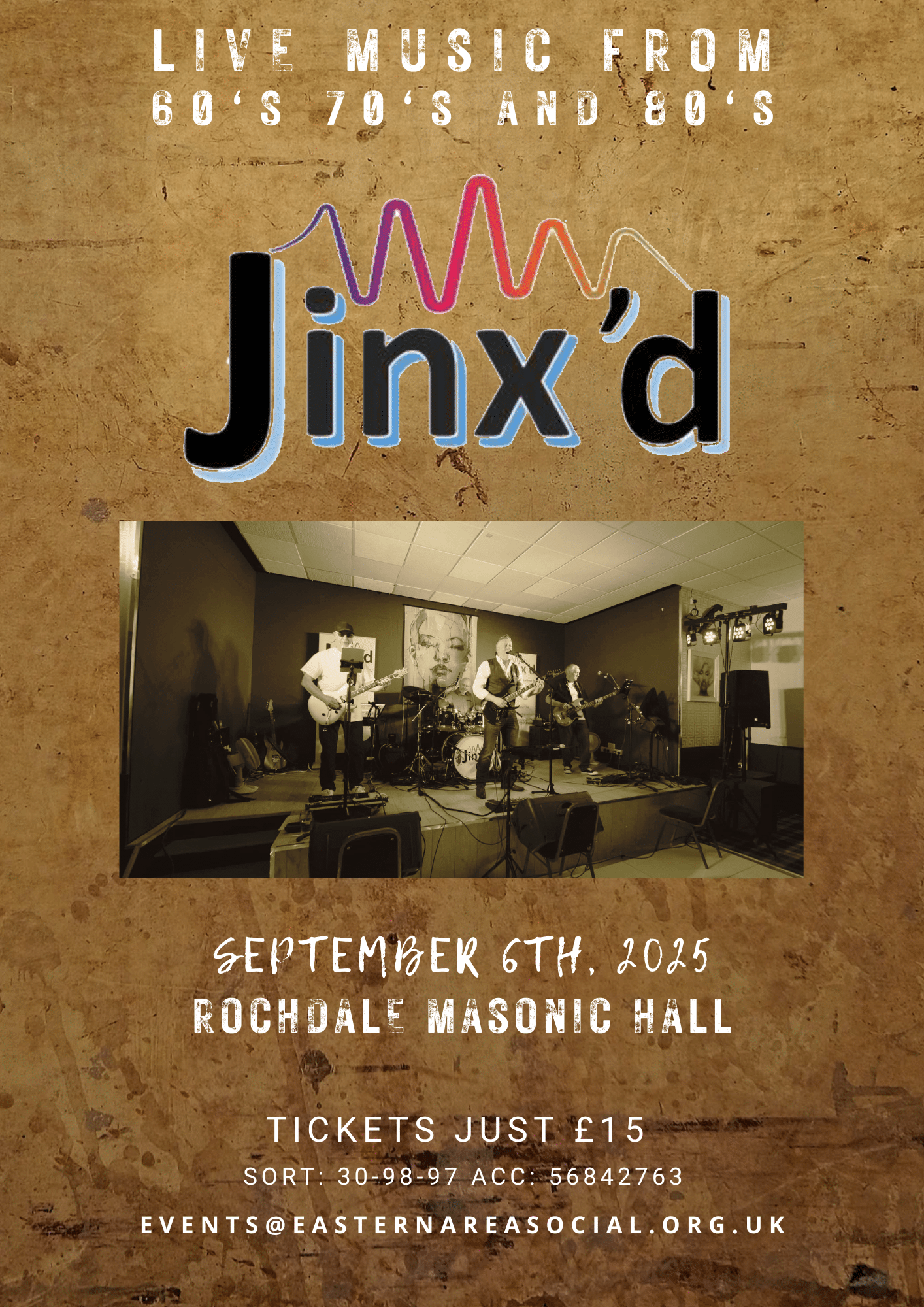 Jinx’d at Rochdale Masonic Hall 6/9/25