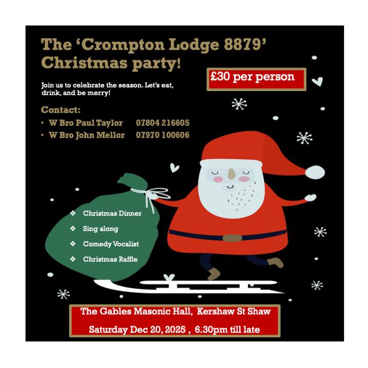 Crompton Lodge 8879 – Christmas Party – 20/12/25