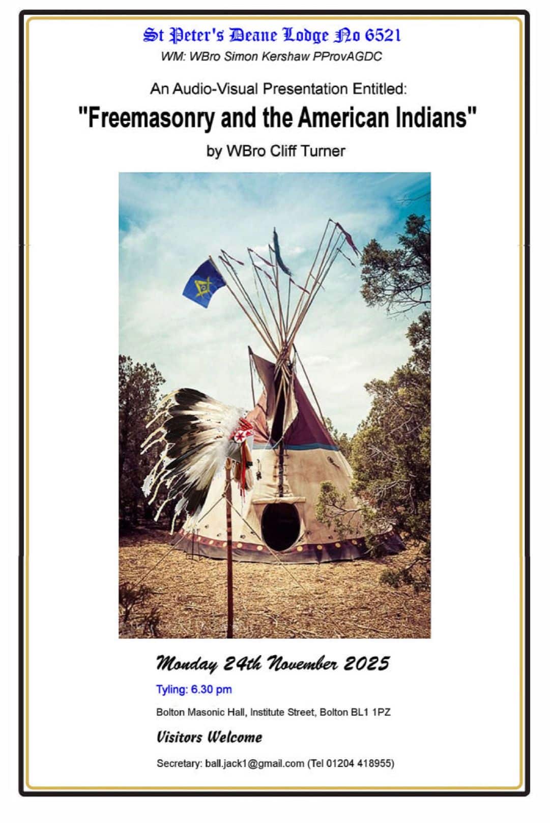 Freemasonry And The American Indians | St Peter’s Deane Lodge