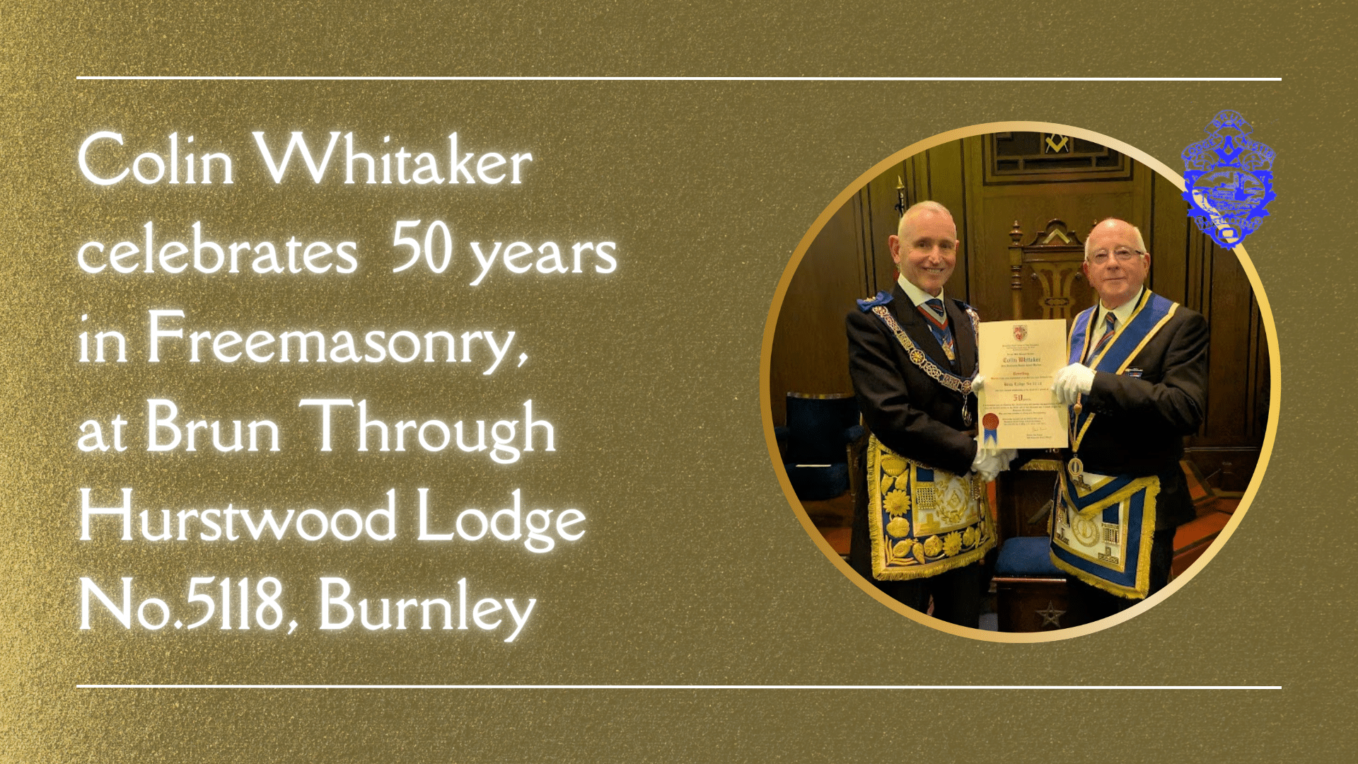 Colin Whitaker celebrates 50 years in Freemasonry