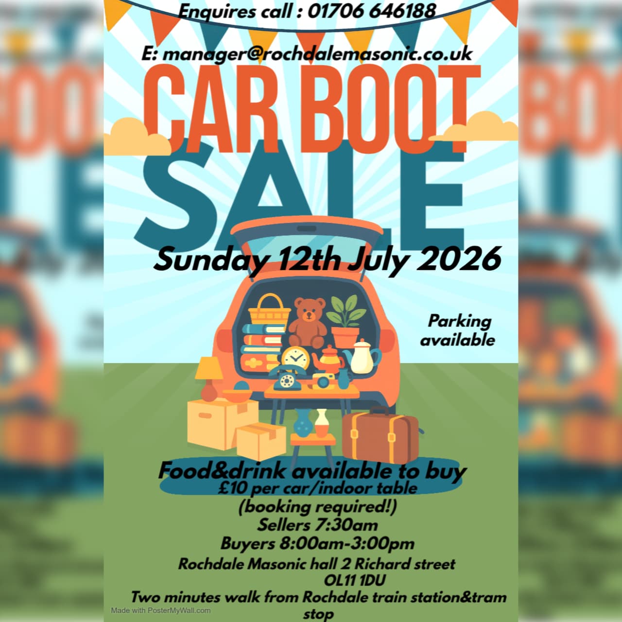 Car Boot Sale at Rochdale Masonic Hall
