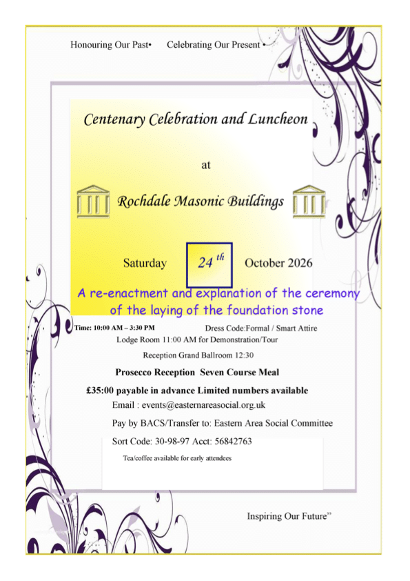 Rochdale Masonic Hall Centenary