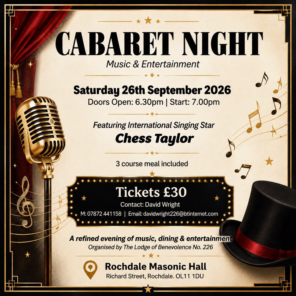 Cabaret Night hosted by Lodge Of Benevolence 226