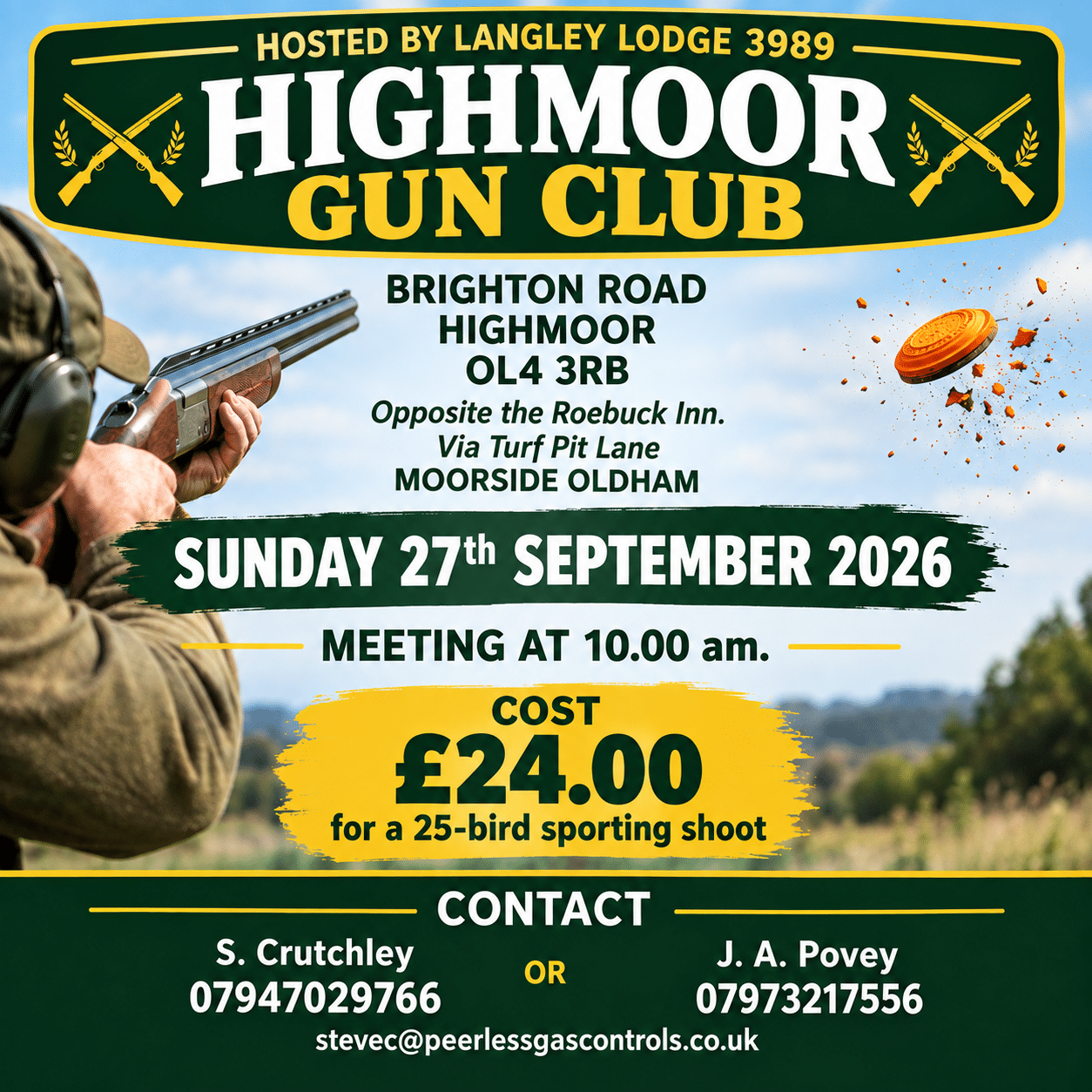 Clay Pigeon Shoot hosted by Langley Lodge 3989