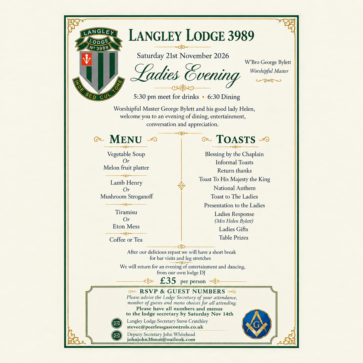 Ladies Night hosted by Langley Lodge 3989